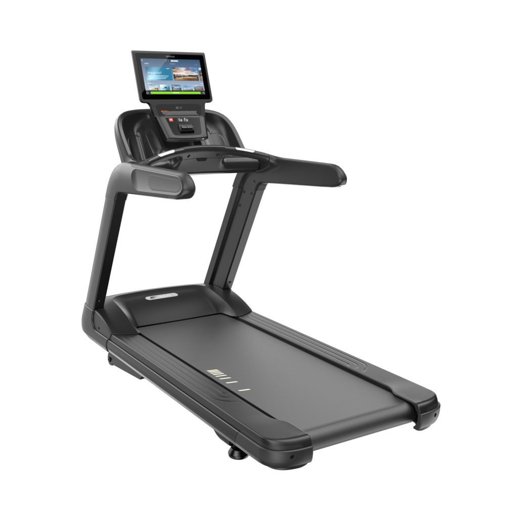 Precor TRM 885 treadmill left angle view