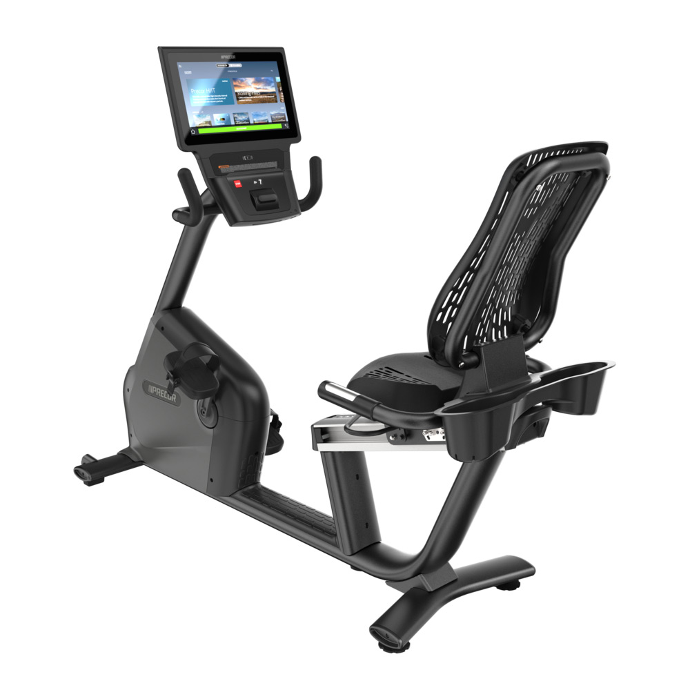 Precor RBK 885 Recumbent Bike left angle view