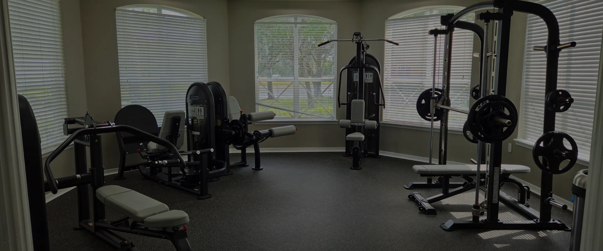 Selectorized strength equipment in a multifamily fitness center in Tampa, Florida