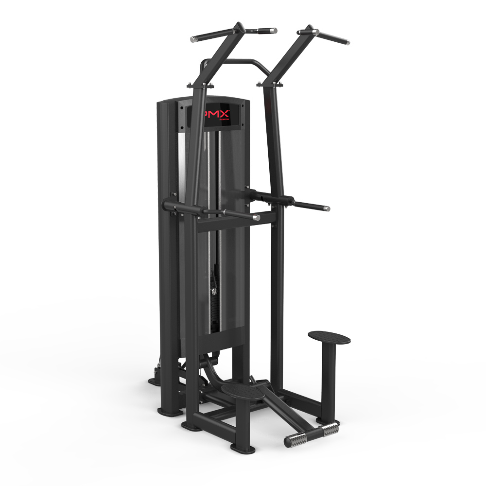 PMX Promaxima Essential Assisted Dip and Chin-Up strength machine front angle view
