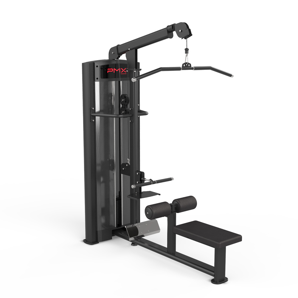 PMX Promaxima Essential Lat Pulldown and Seated Row strength machine front angle view