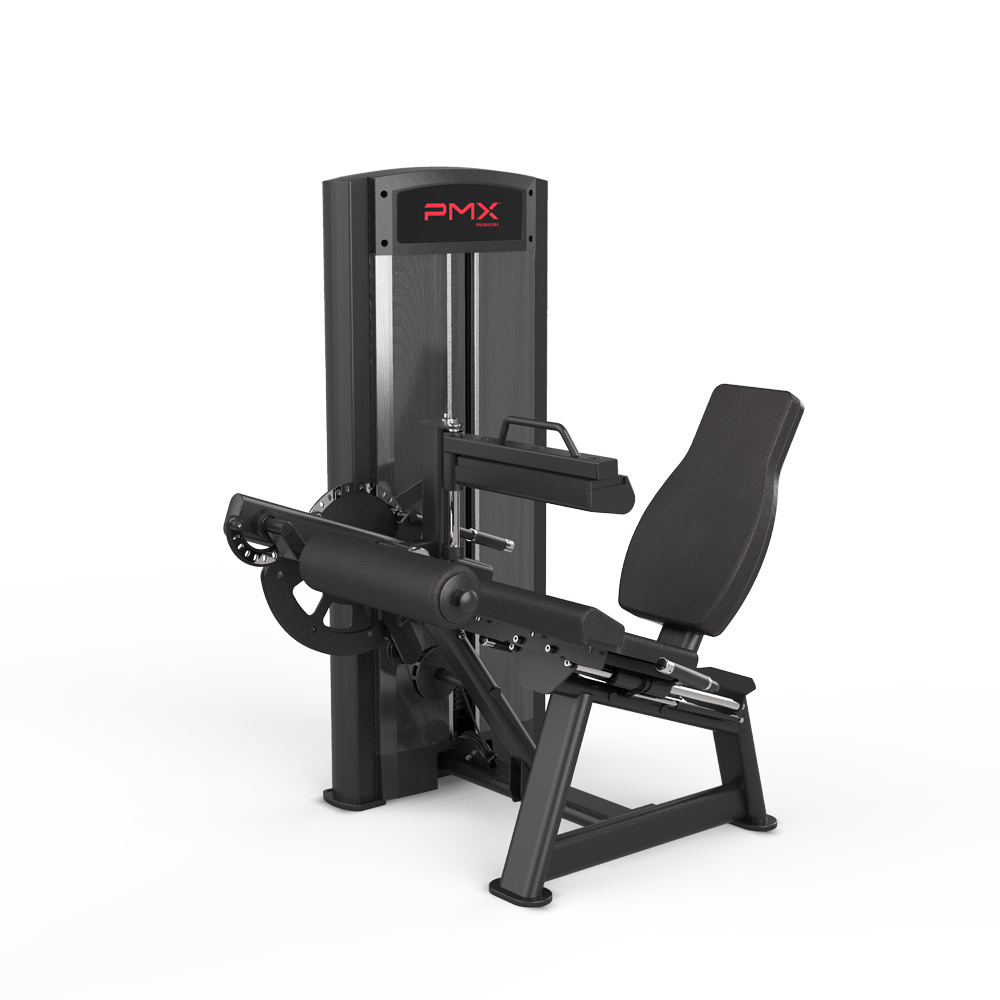 PMX Promaxima Essential Seated Leg Extension and Leg Curl strength machine front angle view
