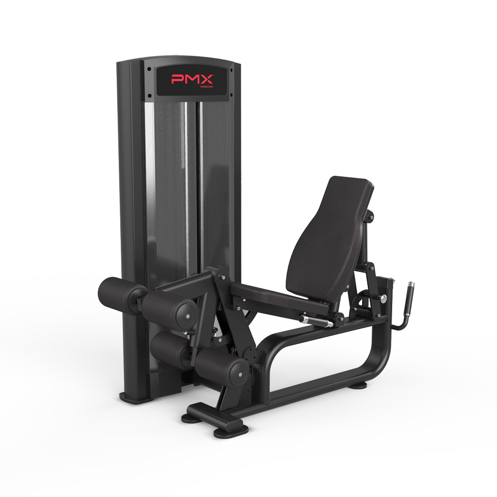 PMX Promaxima Essential Leg Extension and Prone Leg Curl strength machine front angle view